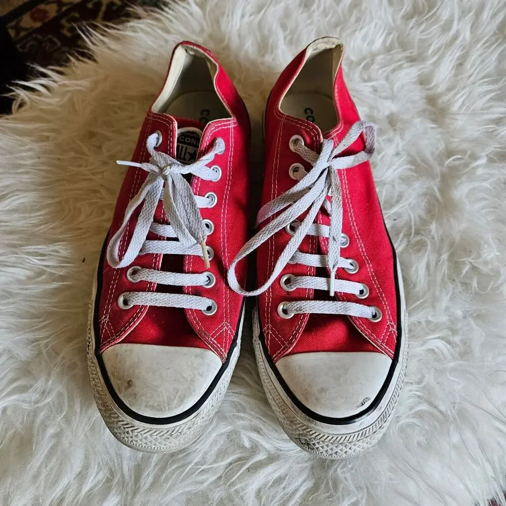 Converse All Star Red Low Top Fashion Sneakers Mens Size 10